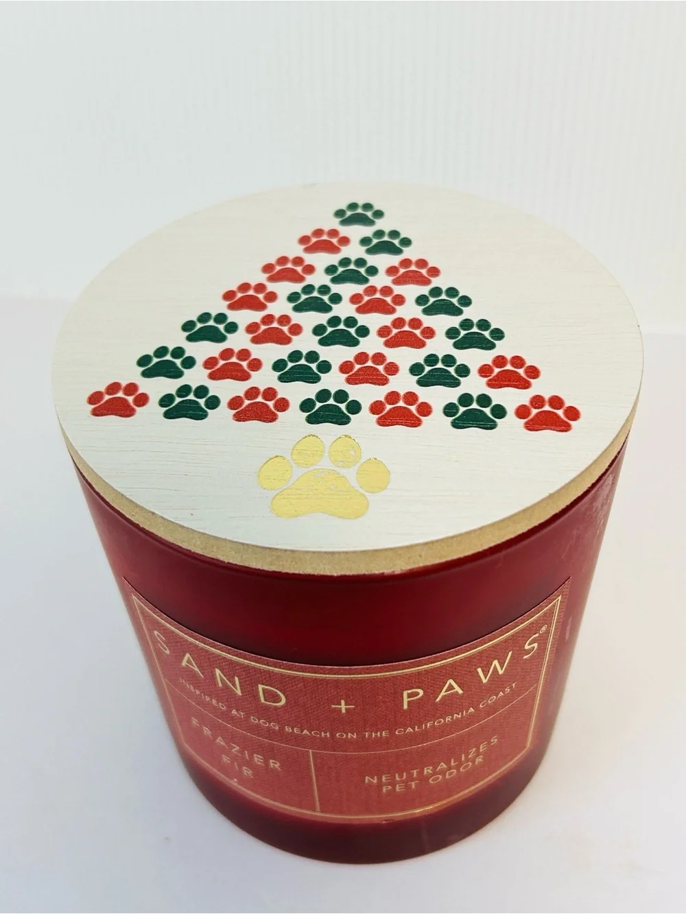 Sand + Paws NWT Unused Holiday 3 Wick Frazier Fir 21 Oz. Soy Wax Blend Candle